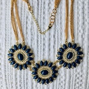 Navy and Cream Statement Necklace
